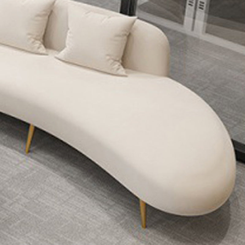 37.40" Wide Curved Sofa Contemporary Velvet Armless Sofa for Living Room