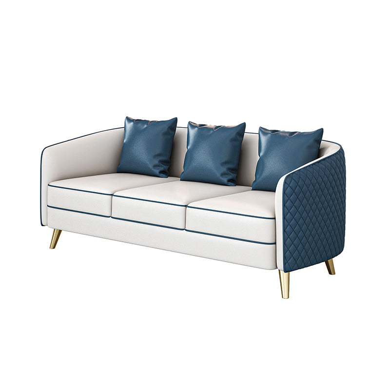 25.59" Wide Faux Leather Sofa Contemporary Standard Sloped Arm Sofa