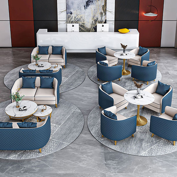 25.59" Wide Faux Leather Sofa Contemporary Standard Sloped Arm Sofa