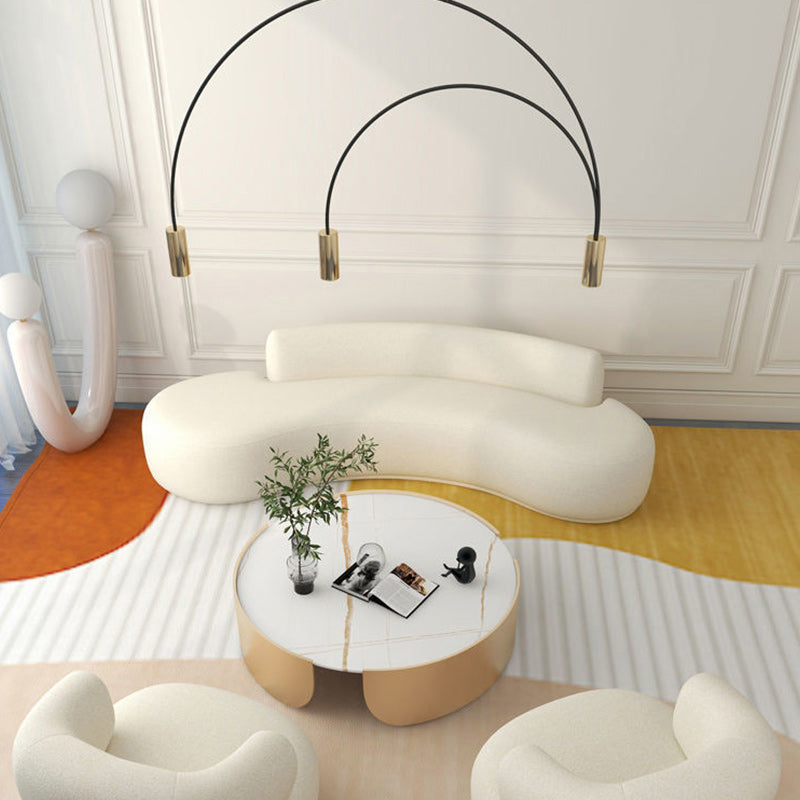 Nordic Modern Curved Sofa with Close Back Modern Living Room Armless Sofa