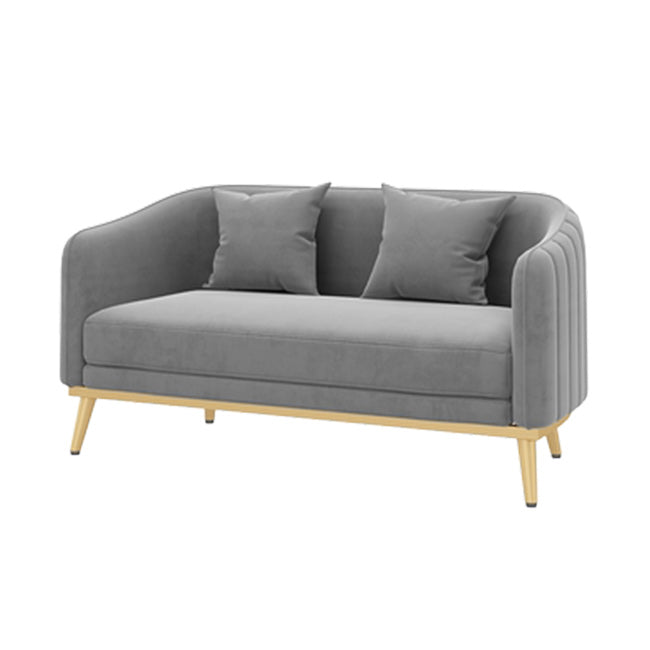 Contemporary Sloped Arm Sofa 29.53" H Single Cushion Sofa with Pillows