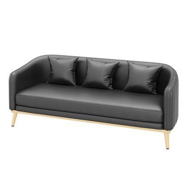 Contemporary Sloped Arm Sofa 29.53" H Single Cushion Sofa with Pillows