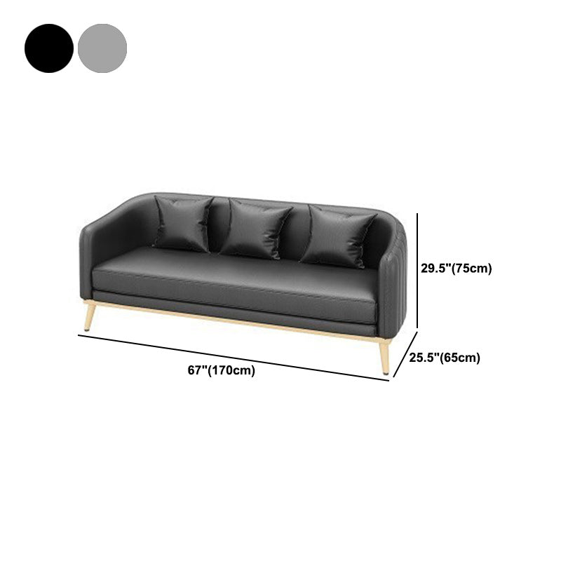 Contemporary Sloped Arm Sofa 29.53" H Single Cushion Sofa with Pillows