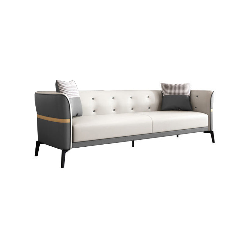 Modern Style Sofa Imitation Leather Sponge Upholstered Overturned Armchair Sofa Bed