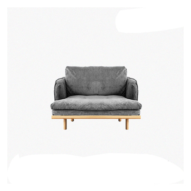 Modern Style Polyester Sofa Recessed Arm Tight Back Settee for Living Room
