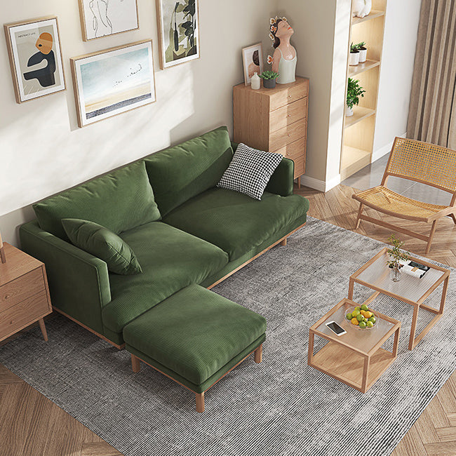 Modern Style Polyester Sofa Recessed Arm Tight Back Settee for Living Room