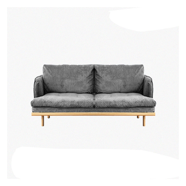Modern Style Polyester Sofa Recessed Arm Tight Back Settee for Living Room