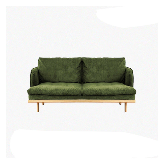 Modern Style Polyester Sofa Recessed Arm Tight Back Settee for Living Room