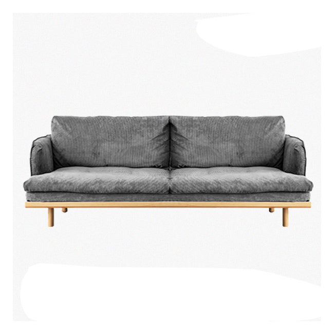 Modern Style Polyester Sofa Recessed Arm Tight Back Settee for Living Room