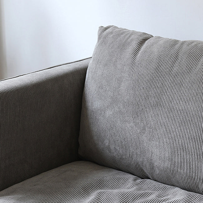 Modern Style Polyester Sofa Recessed Arm Tight Back Settee for Living Room