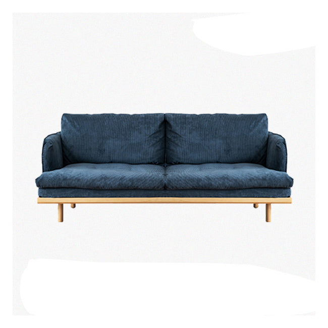 Modern Style Polyester Sofa Recessed Arm Tight Back Settee for Living Room