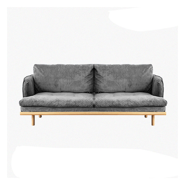 Modern Style Polyester Sofa Recessed Arm Tight Back Settee for Living Room