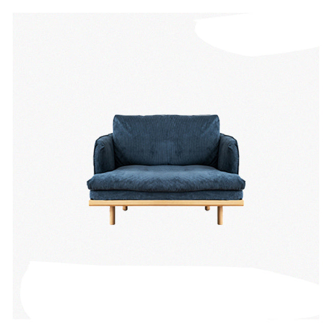 Modern Style Polyester Sofa Recessed Arm Tight Back Settee for Living Room