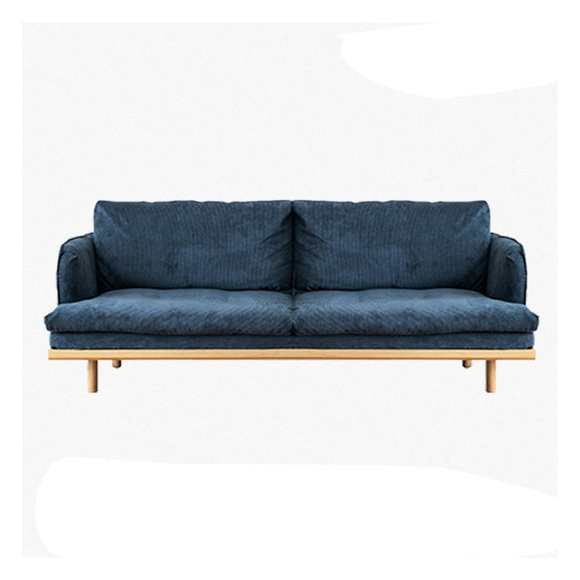 Modern Style Polyester Sofa Recessed Arm Tight Back Settee for Living Room