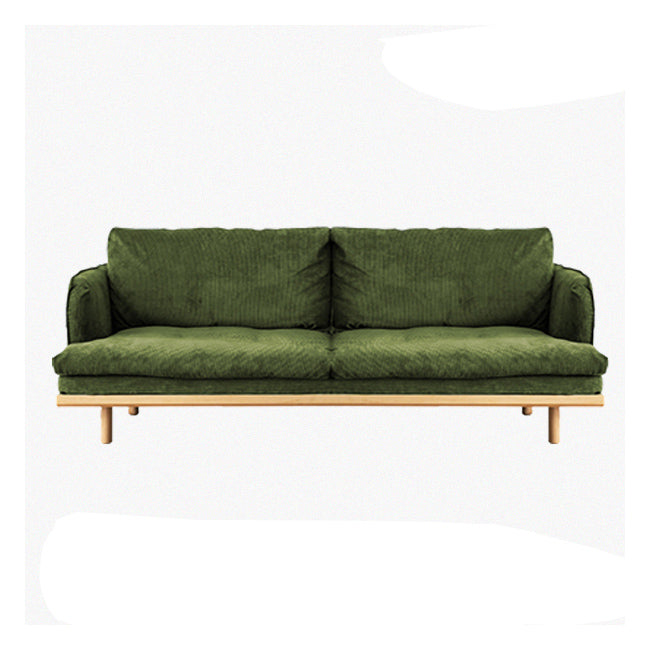 Modern Style Polyester Sofa Recessed Arm Tight Back Settee for Living Room