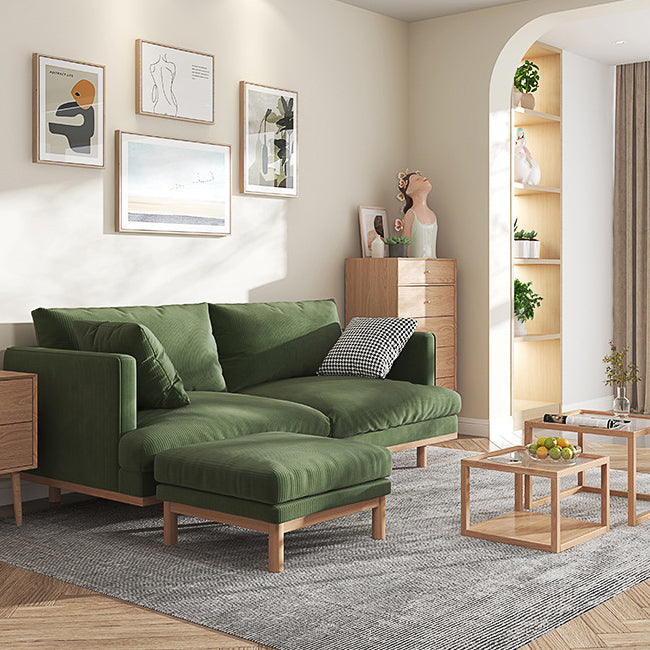 Modern Style Polyester Sofa Recessed Arm Tight Back Settee for Living Room