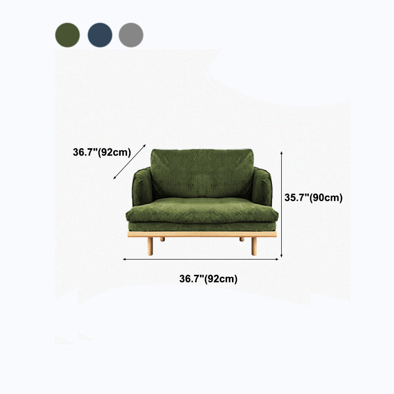 Modern Style Polyester Sofa Recessed Arm Tight Back Settee for Living Room