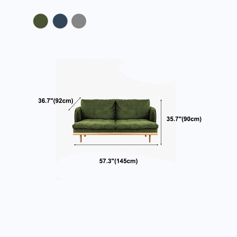Modern Style Polyester Sofa Recessed Arm Tight Back Settee for Living Room