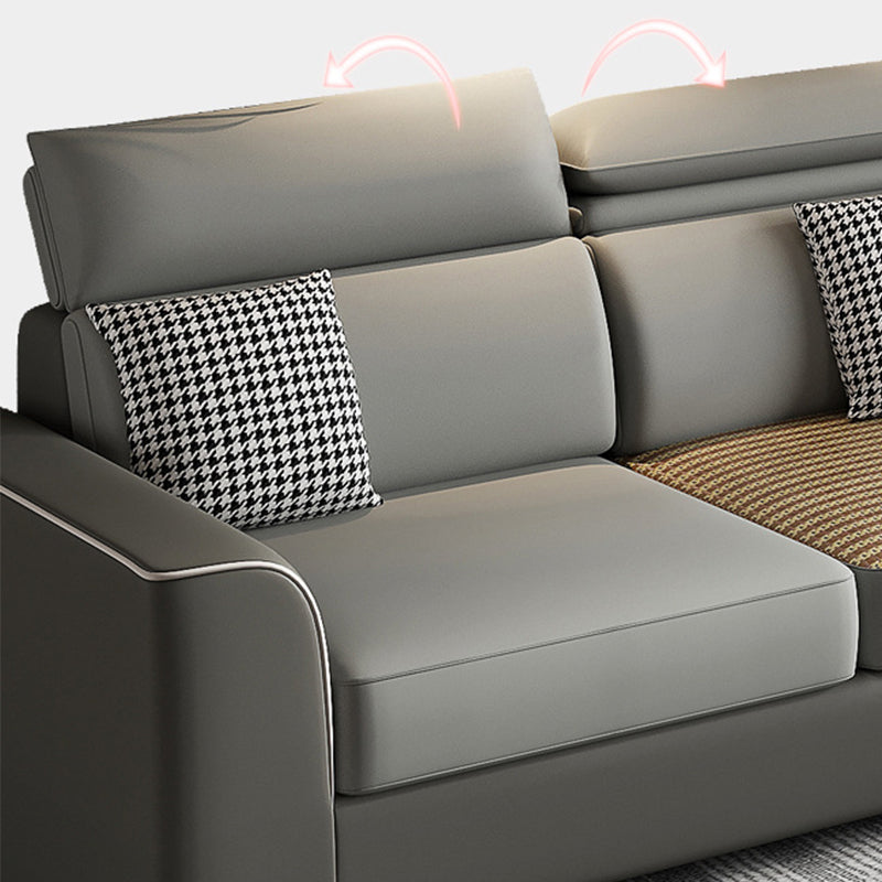 Modern 4-Seater Sofa with Square Arms for Living Room Reversible Sectional