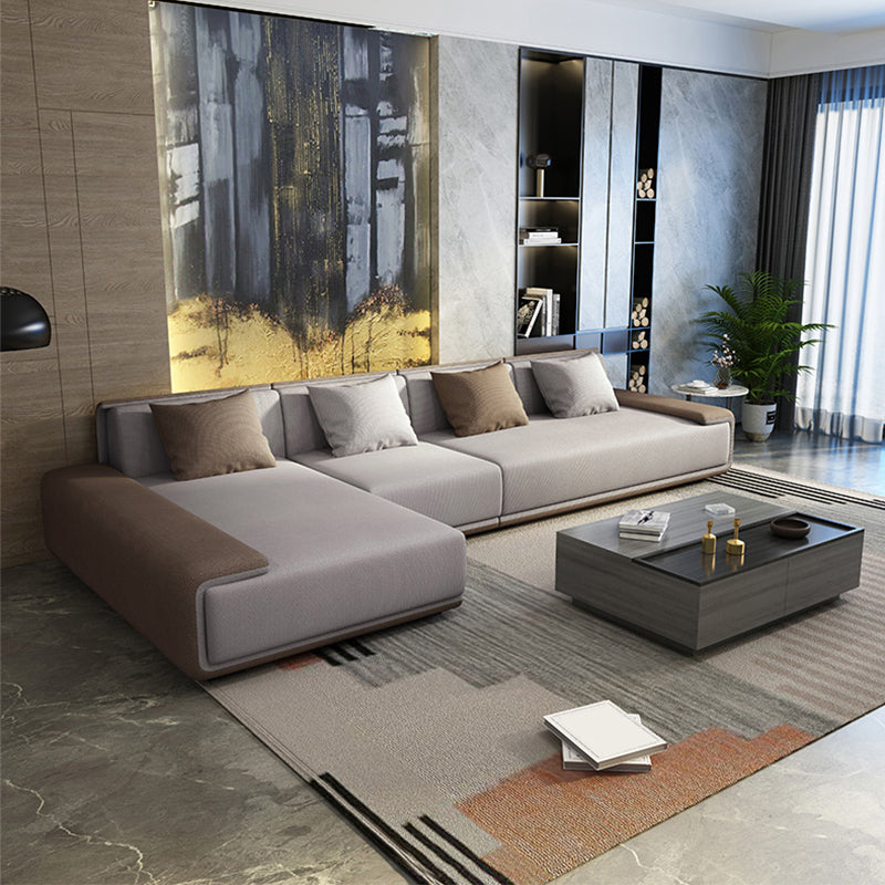 Contemporary L-Shape Sectional Sofa with Pillow Top Arm for Living Room