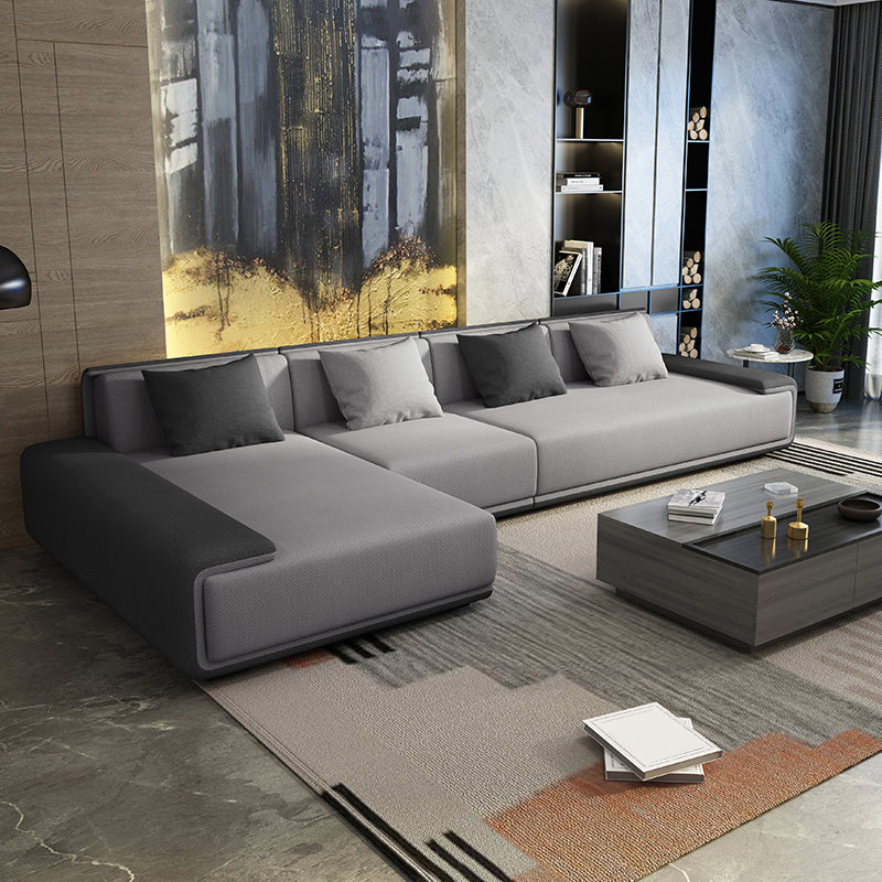 Contemporary L-Shape Sectional Sofa with Pillow Top Arm for Living Room