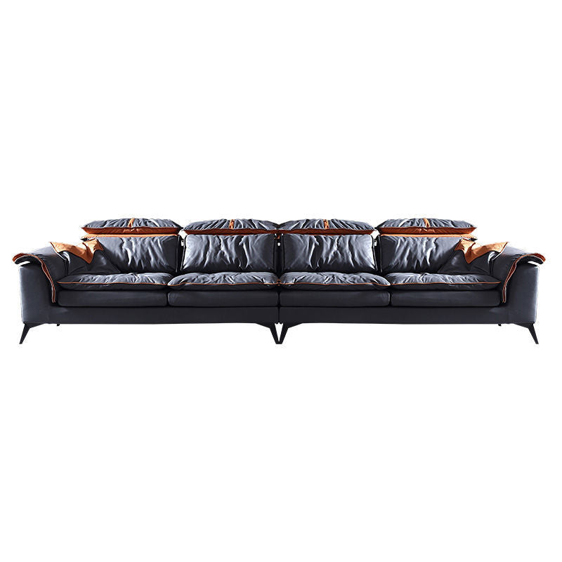 Grey Modern Tufted Sofa & Chaise Stain Resistant Sectional  41.33" H