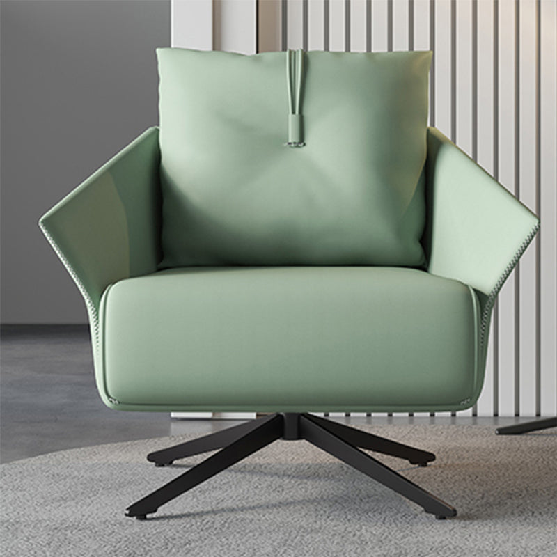 Contemporary Bonded Leather Pillow Back 4-Star Accent Armchair