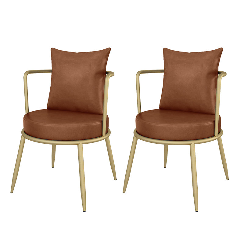 Glam Style 21.65 " Wide Pillow Back Metal Frame Sponge Arm Chair