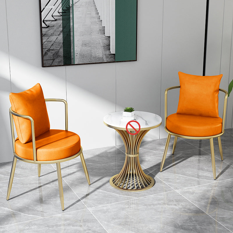 Glam Style 21.65 " Wide Pillow Back Metal Frame Sponge Arm Chair