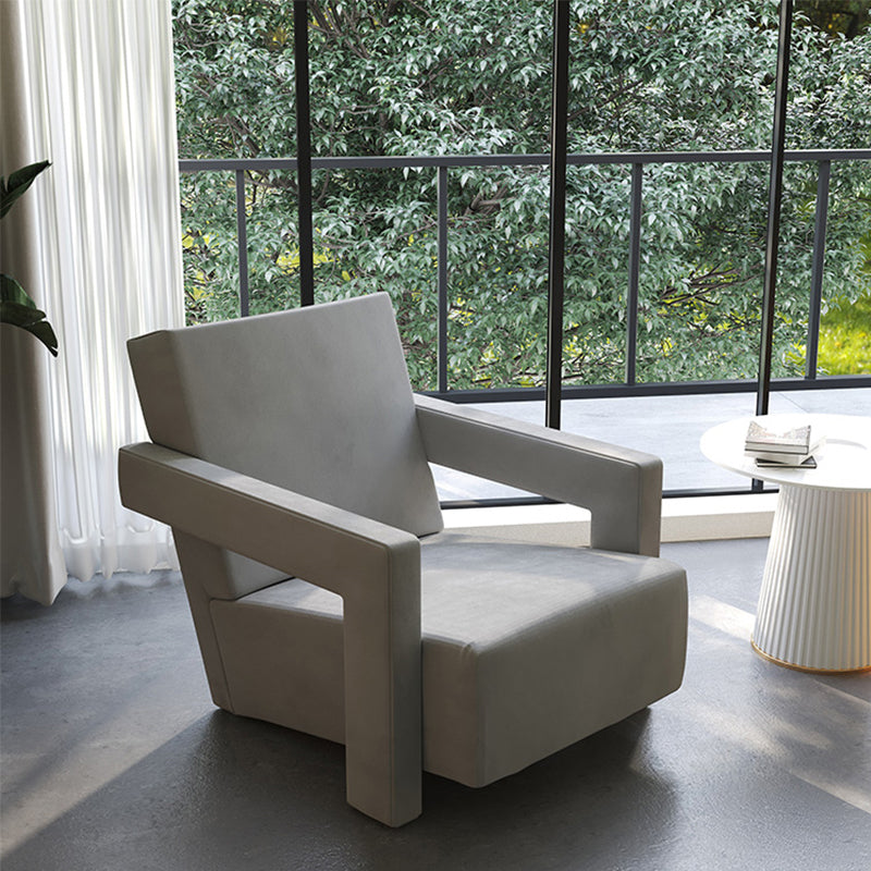 Mid-Century Modern Solid Color Accent Armchair Fixed Back Arm Chair for Living Room