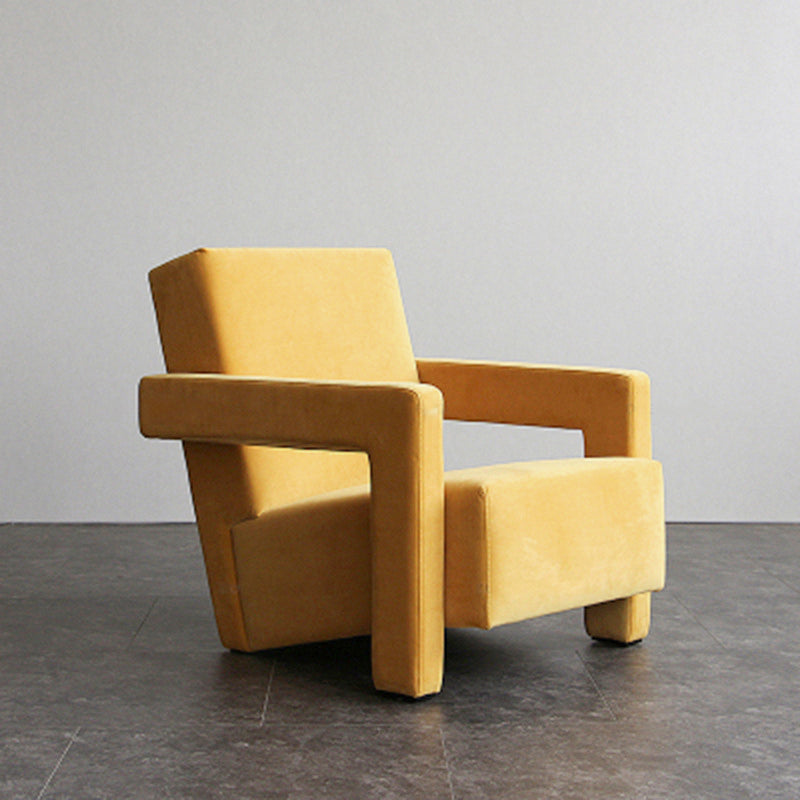 Mid-Century Modern Solid Color Accent Armchair Fixed Back Arm Chair for Living Room