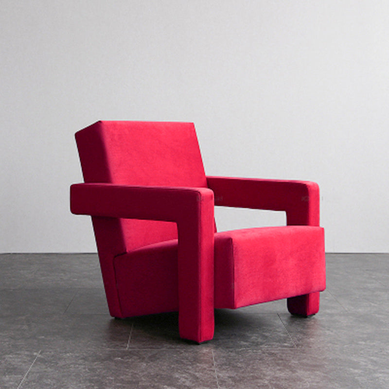 Mid-Century Modern Solid Color Accent Armchair Fixed Back Arm Chair for Living Room