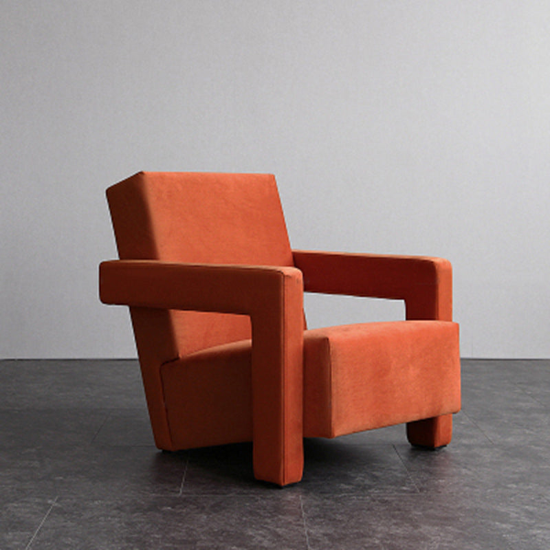 Mid-Century Modern Solid Color Accent Armchair Fixed Back Arm Chair for Living Room