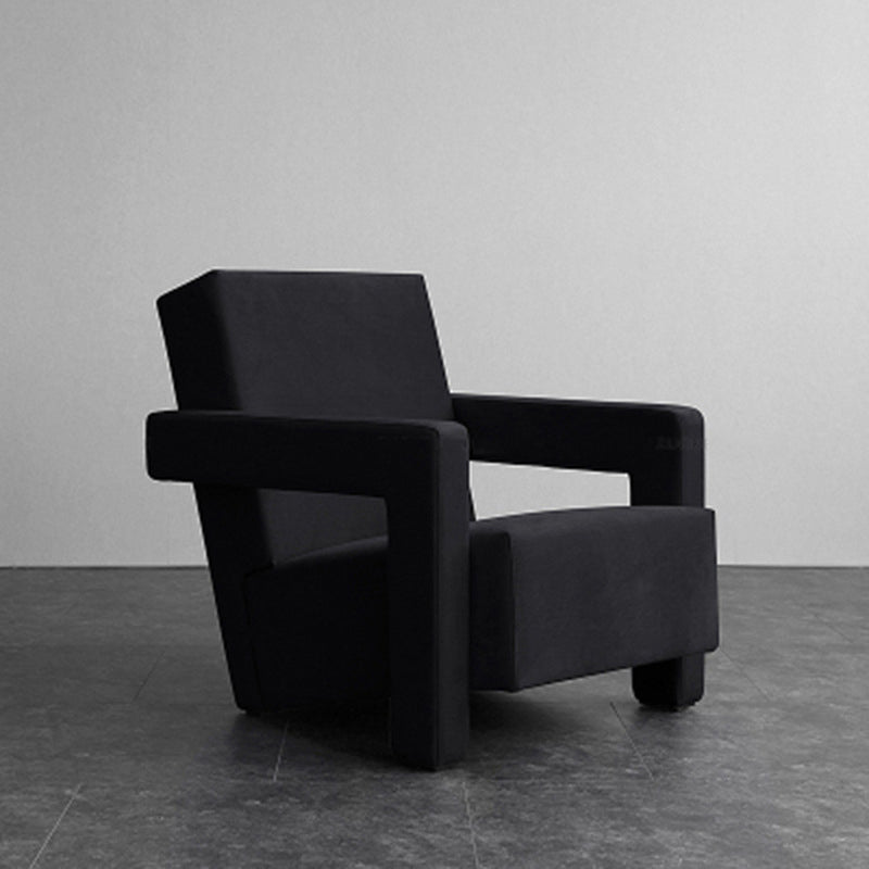 Mid-Century Modern Solid Color Accent Armchair Fixed Back Arm Chair for Living Room