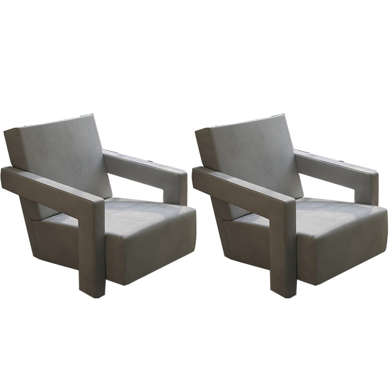 Mid-Century Modern Solid Color Accent Armchair Fixed Back Arm Chair for Living Room
