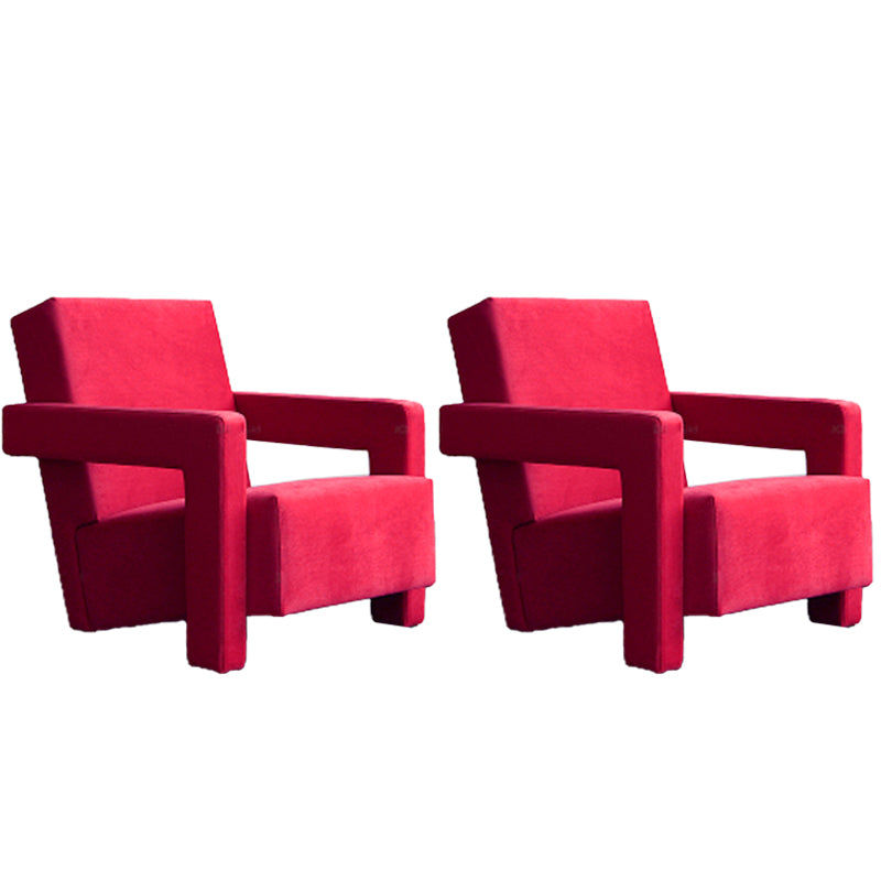 Mid-Century Modern Solid Color Accent Armchair Fixed Back Arm Chair for Living Room