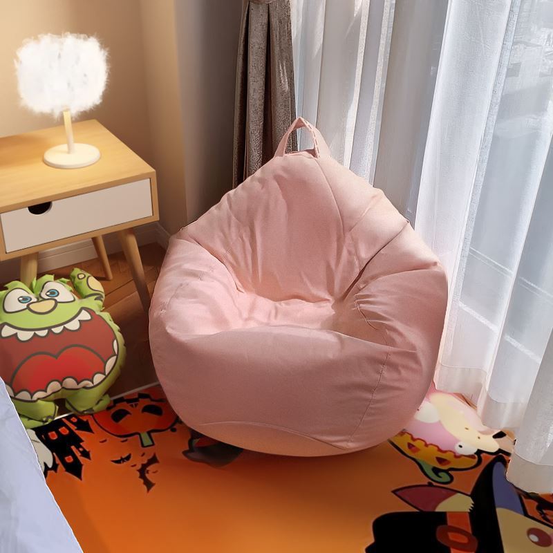 Solid Color Chair with Ottoman and Pillow Armless Chair for Living Room