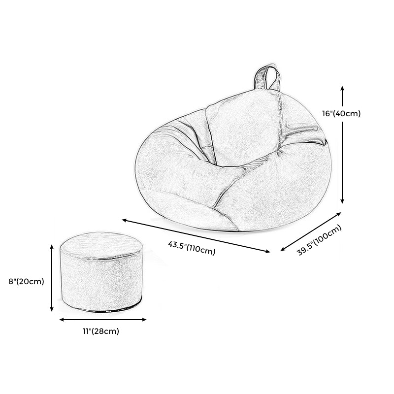 Solid Color Chair with Ottoman and Pillow Armless Chair for Living Room