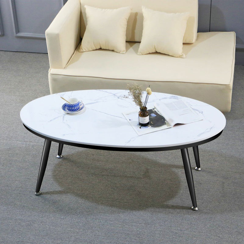 17.72" Tall Glam Style Coffee Cocktail Table Marble Top Coffee Table