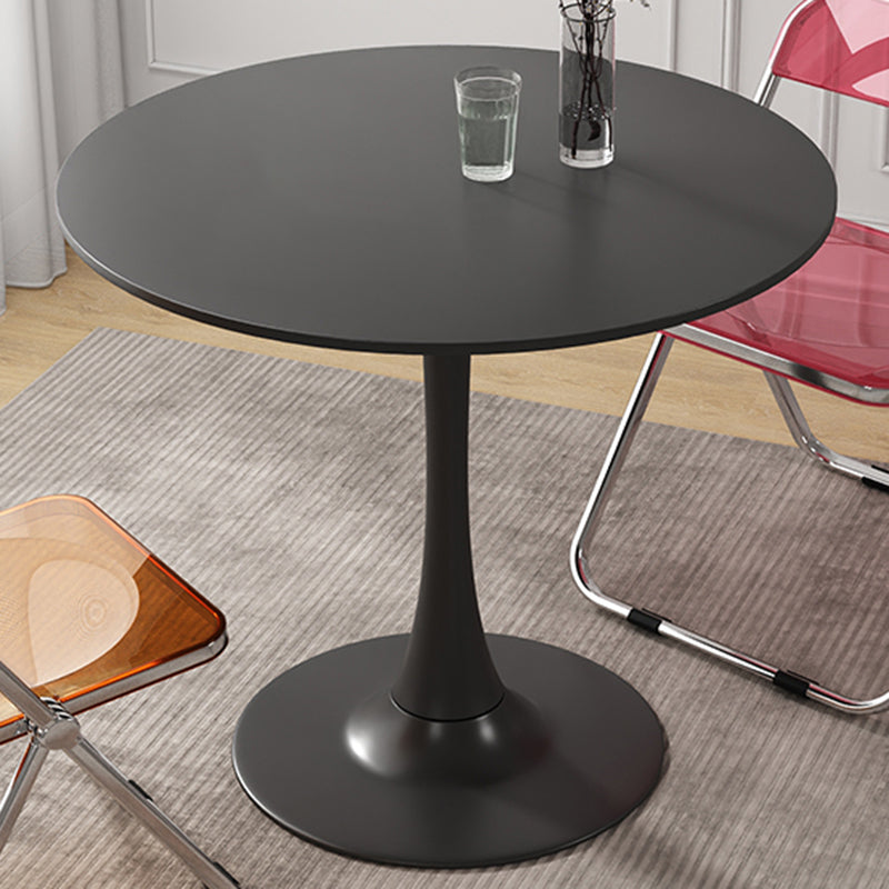 Scandinavian Pedestal Coffee Table Round Wooden Coffee Cocktail Table for Living Room