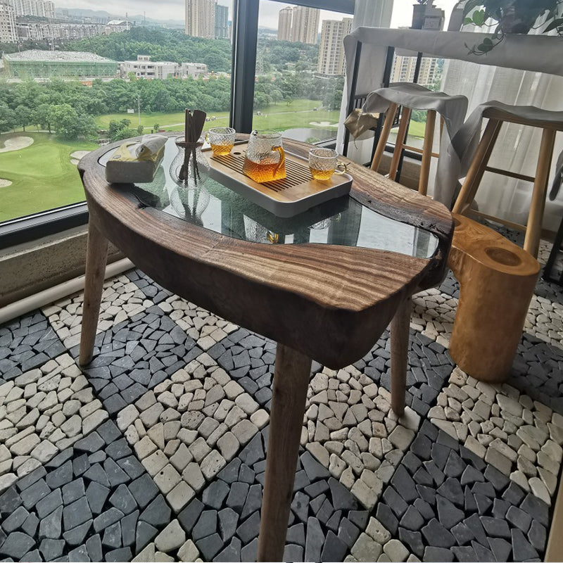 Scandinavian Wooden Coffee Table Free form 3 Legs Coffee Table Set for Living Room