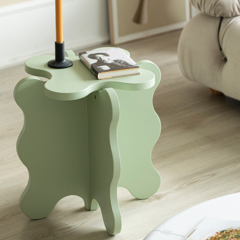 Scandinavian Wooden Coffee Table Free Form Pedestal Cocktail Table Set for Home