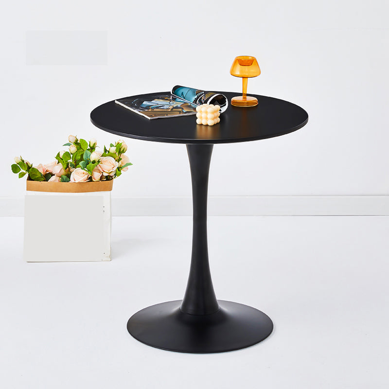 Modern Wooden Coffee Table Round Top Shape Pedestal Cocktail Table