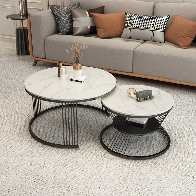 Round Nesting Coffee Table Minimalist Coffee Table for Living Room