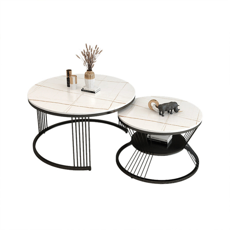 Round Nesting Coffee Table Minimalist Coffee Table for Living Room