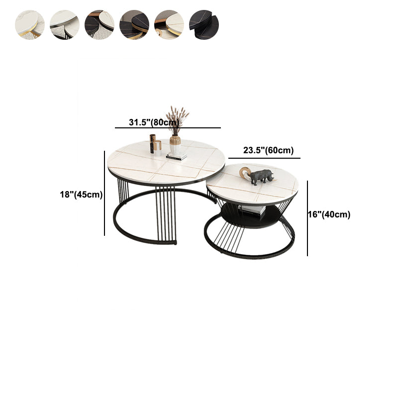 Round Nesting Coffee Table Minimalist Coffee Table for Living Room