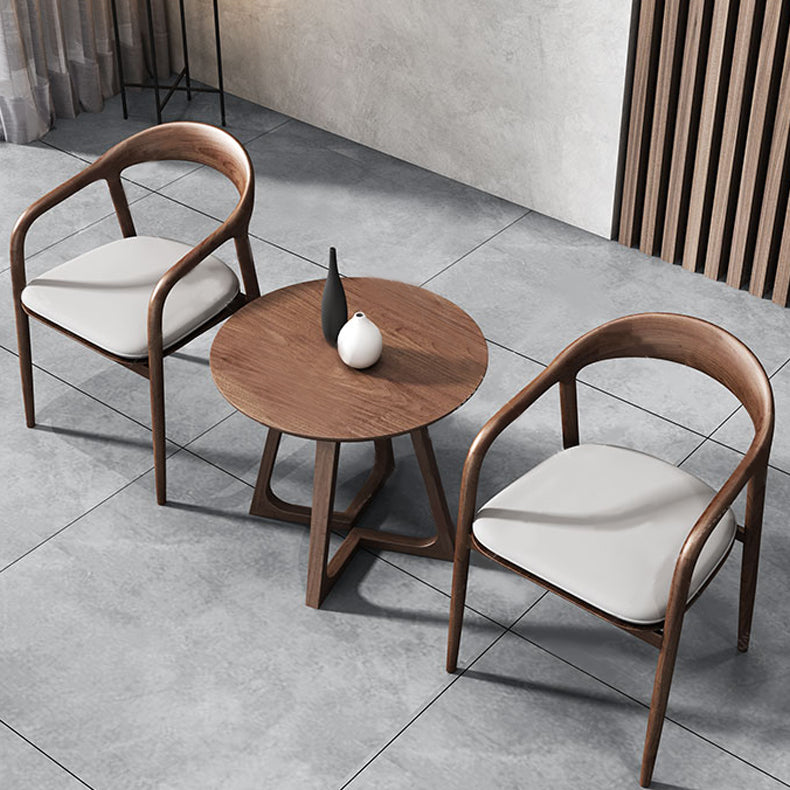 25.6" Tall Scandinavian Sofa Side Accent Table Wooden Round Side End Table