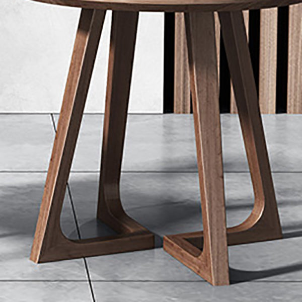 25.6" Tall Scandinavian Sofa Side Accent Table Wooden Round Side End Table