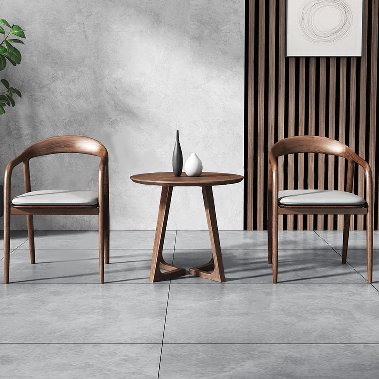 25.6" Tall Scandinavian Sofa Side Accent Table Wooden Round Side End Table