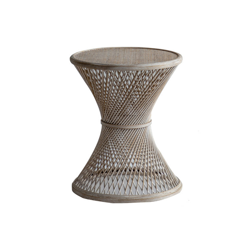 French Country Style Wooden Side End Table Pedestal Round Sofa Side Accent Table